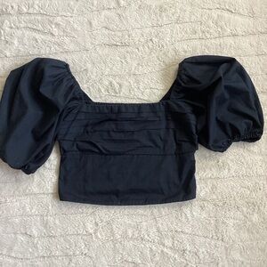 Abercrombie & Fitch Black Puff Sleeve Blouse